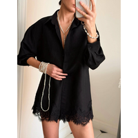 Casual Women's Matching Sets Long Sleeve Shirts Shorts Suit Lace Patchwork 2 Pieces Sets 2026 NEW Spring Beach Lady Outfits