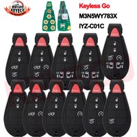 KEYECU Keyless Go ID46 Chip 433MHz Fobik Remote Key 1YZ-C01C For Jeep Grand Cherokee Dodge RAM Chrysler Town&Country M3N5WY783X