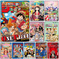 AZNM Weekly Shonen Jump One Piece Luffy Nami Zoro Anime Canvas Unframed Wall Art Print Classic Manga Magazine Cover Poster For
