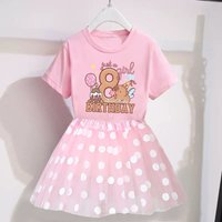 Capybara Birthday Girl Clothes Set Toddler Tutu Mesh Skirt Number T Shirt Short Sleeve Tee Dress Outfits Kids Clothing 2pcs Suit