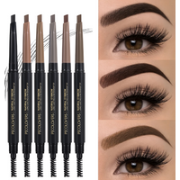 1PC Colorful Development, Anti-smudge,Black/brown/gray, Long-lasting Natural Matte Finish, 2-in-1 Eyebrow Pencil