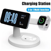 Magnetic Wireless Charger Stand 3 In 1 For Magsafe iPhone 16 15 14 13 Pro Max Apple Watch 9 8 AirPods Pro Fast Charging Station