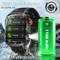 2025 Global Hiking Smartwatch 2.01''Screen 1100mAh Battery LED Light Compass IP68 Voice Assistant Outdoor Sport Fitness Watch