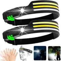 Sensor Headlamp COB LED Head Lamp Flashlight USB Rechargeable Head Torch 5 Lighting Modes Head Light with Built-in Battery
