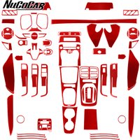 For Chevrolet Camaro 2010-2015 Red Carbon Fiber Instrumentation Center Gear Shift Lift Panel Car Interior Accessories Stickers