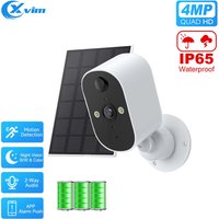 XVIM 1080P Solar Security Camera Wireless WiFi 2K Solar Battery Powered Camera HD Home Surveillance Protection Monitoring CCTV