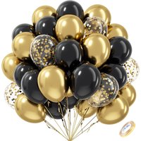 12inch Black Metallic Gold Latex Balloon Set Black Gold Confetti Balloon Graduation Globos Birthday Party Baby Shower Decoration