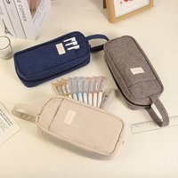 Vintage Canvas Pen Bag Zipper Design Large outdoor Capacity Pencil Case Portable Stationery Organizer Student Back to school