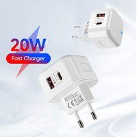 PD20w Charger 18w USB QC3.0 + Type-C PD20w Fast Charging Phones Adpater For iPhone Samsung Xiaomi Huawei Oneplus POCO Cellphones