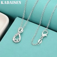 925 Sterling Silver 8 Heart AAAAA Zircon 16-30 Inch Pendant Necklace For Women Wedding Engagement Fashion Jewelry Gifts