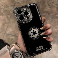 Cool Movies Wars Stars Plating Phone Case For iPhone 17 16e 16 15 14 13 12 11 Pro Max X XR XSMax Mini Air Plus Anti-Fall Airabag