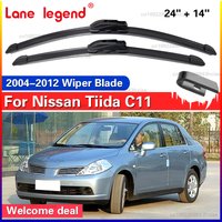 2PCS Car Wiper for Nissan Tiida C11 2004-2012 Front Windshield Windscreen Wiper Blade Rubber Accessories 24"+14"