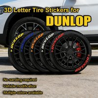 3D Raised DUNLOP Tire Stickers, Universal Rubber Tire Letter Decals, Multiple Color Options, for Car Motorcycle Tire Upgrade