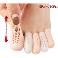 5 Pair Foot Care Silicone Finger Toe Cap Protector Cover Thumb Sleeve Corn Blisters Pain Relief Toe Tube Bunion Correction