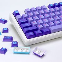 KBDiy Clone GMK Keycap Retro Vaporwave Purple PBT Cherry Profile Alice Split Space ISO Keycaps For aula F75 Mechanical Keyboard