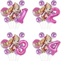 7pcs PAW Patrol Skye Foil Balloon Pink Confetti Latex Globos Bday Shower Home Party Decor Ornament Supplies