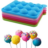 Moule à gâteau Pop en Silicone à 12 trous, en forme de boule, moule à gâteau, sucette, bonbons, chocolat, cuisson de cuisine, plateau à glace, accessoires d'outils