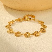 Women‘s Stainless Steel Chain Spiral Geometric Charm Bracelet Fashion Metal Female Bracelet Waterproof Jewelry Girlfriend Gift
