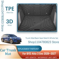 Car Trunk Mats For BYD Atto 3 EVO 2026 2027 Yuan Plus Waterproof Storage Pads Back Cargo Liner Back Seat Covers Auto Accessories
