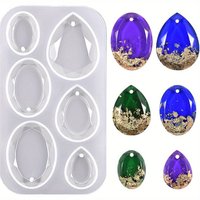 With hanging holes6Oval Resin Jewelry Mold - Very Suitable DIYPendant、Earrings、Necklaces, etc - Durable silicone injection mold,