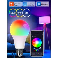 Tuya Smart LED Light Bulbs 85-265V E27 Bluetooth Smart Life App Remote Control Dimmable RGB LED Lamp Home Bedroom Party Decor