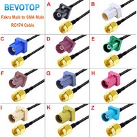 1PCS Auto Kabel Fakra A B C D E F G H I K Z Typ Stecker auf SMA Stecker Stecker GPS antenne Verlängerung Kabel Pigtail Kabel RG174