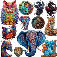 Wooden Puzzle for Adults, Cat Wooden Jigsaw Puzzles for Adults, Unique Animal Shape Wood Cut Puzzles for Family Friends gifts