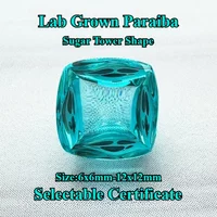 Lab Grown Paraiba Sugar Tower Extremely Shiny Quality DIY Charms Ring Necklace Earrings Main Materials Selectable Certificate