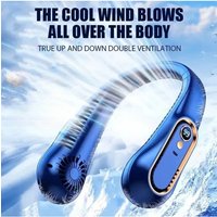 Neck Bladeless Fan Mini Ultra Long Life Portable Lazy Silent Fan Usb Charging Student Sports Office Digital Display Power 5 Gear