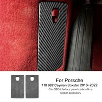 For Porsche 718 982 Cayman Boxster T S GTS GT4 Spyder RS 2016-2022 Car OBD Interface Panel Carbon Fiber Sticker Accessories