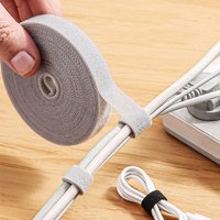 5M Cable Manager Data Cable Storage Artifact Velcro Reusable Cable Tie Nylon Free Cut Desk Wire Organizer Cable Binding Tape
