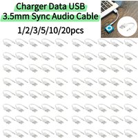 1/2/3/5/10/20PCS Charger Data USB 3.5mm Sync Audio Cable For IPod Shuffle 3rd 4th Gen Accessory 3.5mm Sync Audio Cable