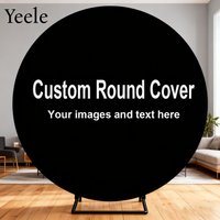 Customised Photo Text Circle Backdrop Covers Wedding Baby Shower Birthday Party Decorations Round Backdrop Props