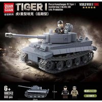 Full Crown Building Set 100242 Tiger I Heavy Tank Model WWII Military Series Assembly Toy Boys' Gift