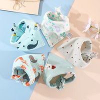 5Pcs/Lot Baby Bibs Cotton Bibs Cartoon Print Saliva Towel Baby Boys Girls Bibs Newborn Feeding Bibs Unisex Cute Bandana Bibs