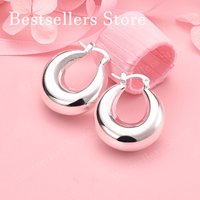 925 Sterling Silver Exquisite Glossy Water Drop Ear Clip for Women Fashion Party Wedding Gift Accessories