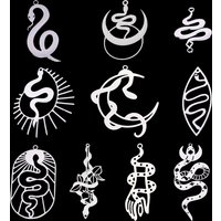 3pcs Stainless Steel Snake Charms Pendant Gold Color Animal Pendants For DIY Jewelry Making Necklace Bracelet Accessories