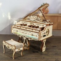 3D Wooden Puzzles Model Kits for adults to build piano Music Box Can be Paly With Lights Gifts for Christmas