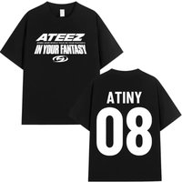 Ateez 2025 World Tour in Your Fantasy Men T-shirt Hongjoong Seonghwa Yunho Yeosang San Mingi Wooyoung Jongho Summer Women TShirt