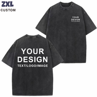 230g 100% Cotton Customized T-shirts Washed Vintage T-Shirts Street Trend Short Sleeve Tees Custom LOGO Print Embroidery
