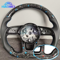 Suitable for Audi A3 A4 A5 RS3 RS4 RS5 S3 S4 S5 leather forged carbon fiber blue red steering wheel