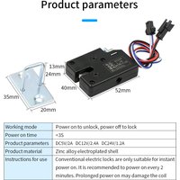 Electric Lock DC 5V/DC 12V/DC 24V Mini Small Size Solenoid Electromagnetic Electric Control Express Locker Cabinet Drawer Lock