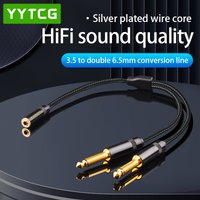 3.5mm To 6.5mm Audio Splitter Cable 3.5mm Female to 2 Male 6.35mm Mic Audio Y Splitter Cable Headset to PC Adapter