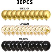30pcs Black Gold Birthday Balloon Set Birthday Party Mall Opening Ceremony Wedding Decoration Photography Balloon