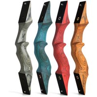 15" Black Hunter Recurve Bow Riser Square Takedown Wooden Archery Hunting Target shooting