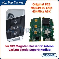 TopCarkey Original Smart Key PCB MQB49 5C Chip 434MHz for VW Magotan Passat CC Arteon Variant for Skoda Superb Kodiaq