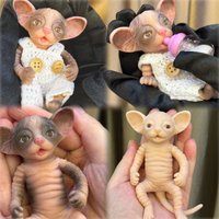 Cute Silicone Cat Doll Baby - 5.56 Inch (14.2cm), Handmade Bebe Newborn Baby Doll Animal