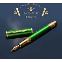 Panda Dorf Bamboo Forest Theme Piston Ink refilling Fountain Pen Chinese Style Panda, Auspicious Clouds Elements Tip