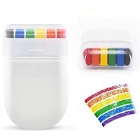 6-Color Rainbow Crayon Rainbow Stripe Body Art Crayons, Suitable for Carnival, Music Festivals, and Colourful Theme Party