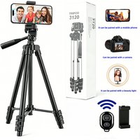 Mobile Phone Bluetooth Remote Control Tripod Stand Lightweight Camera Tripod for Stable Video Photography and Mobile Holder